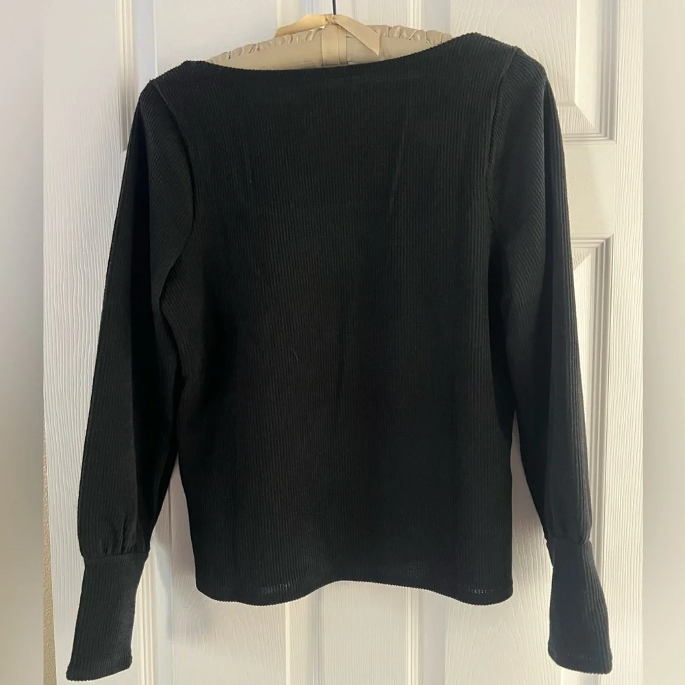 NWT Madewell Ottoman Rib Square-Neck Top - Size L - Picture 3 of 4